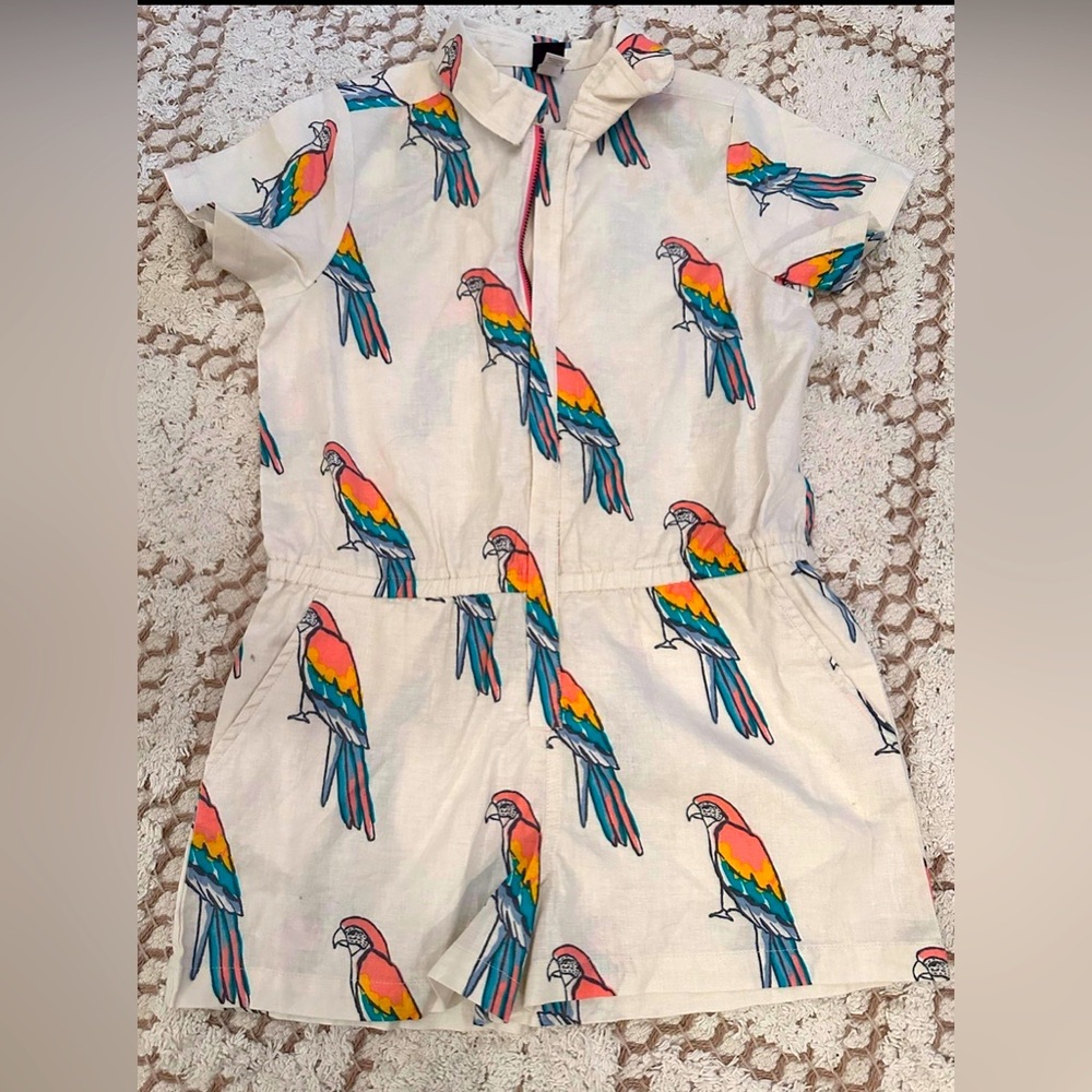 Parrot tea collection‎ lake romper 7 animal kingdom safari NWT macaw march beige